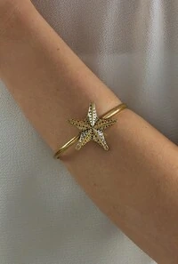 Pulseira Estrela em Banho Ouro Vintage