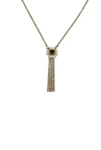 Colar Cristais em Banho Ouro