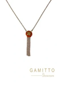 Colar Cristais em Banho Ouro