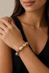 Pulseira Pérolas em Banho Ouro