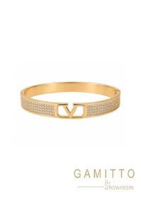 Bracelete Cristais em Banho Ouro