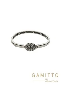 Pulseira Cristais em Banho Prata Vintage