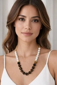 Colar Pérolas em Banho Ouro