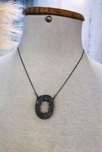 Colar Drusa em Banho Prata