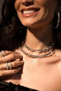 Colar Zircônias em Banho Prata