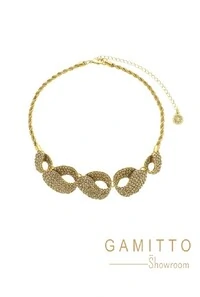 Colar Cristais em Banho Ouro Vintage