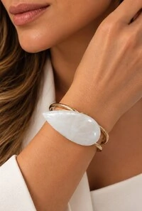 Bracelete Pedra Natural em Banho Ouro