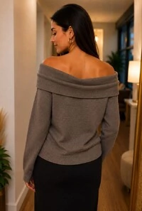 Blusa Ombro a Ombro em Tricot