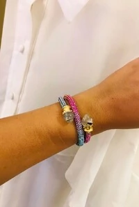 Bracelete Pedra Natural em Banho Ouro