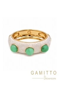 Bracelete Pedra Esmaltado em Banho Ouro