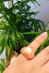 Anel Pérola em Banho Ouro