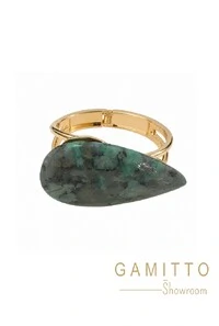 Bracelete Esmeralda em Banho Ouro