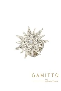 Anel Cristais em Banho Prata