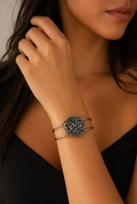 Bracelete Drusa em Banho Prata