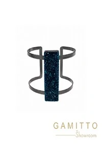 Bracelete Drusa em Banho Grafite