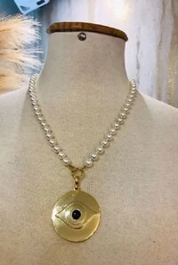 Colar Pérolas em Banho Ouro