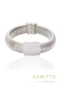 Bracelete Cristais em Banho Prata