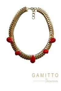 Colar Pedra em Banho Ouro