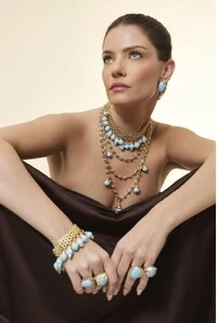 Pulseira Turquesa em Banho Ouro