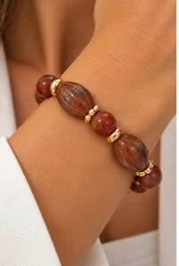 Pulseira Jaspe em Banho de Ouro