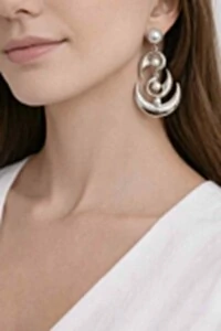 Brinco Pérola em Banho Prata