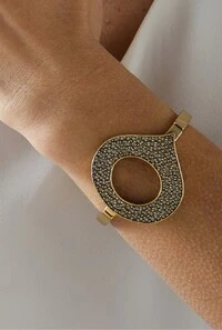 Pulseira Cristais em Banho Ouro Vintage