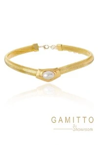 Gargantilha Pérola em Banho Ouro