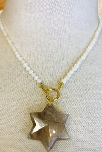 Colar Pérola Estrela em Banho Ouro