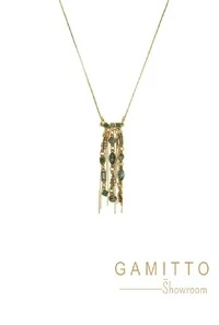 Colar Cristais em Banho Ouro Vintage