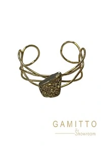 Bracelete Drusa em Banho Ouro