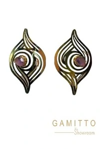 Brinco Ametista em Banho Ouro