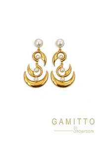 Brinco Pérolas em Banho Ouro
