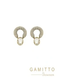 Brinco Cristais em Banho Ouro Vintage