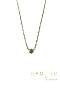 Colar Cristais em Banho Ouro