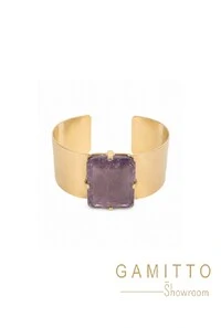 Bracelete Ametista em Banho Ouro