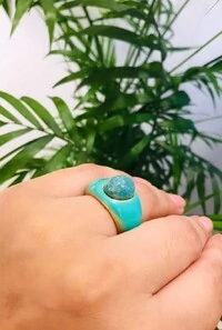 Anel Pedra em Banho Ouro