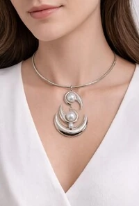 Colar Pérolas em Banho Prata