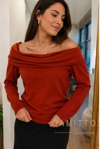 Blusa Ombro a Ombro em Tricot