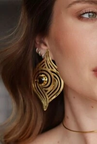 Brinco Ametista em Banho Ouro