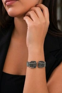 Bracelete Drusa em Banho Prata