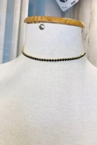 Colar Cristais em Banho Ouro