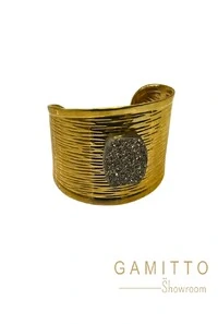 Bracelete Drusa em Banho Ouro