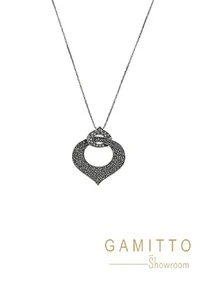 Colar Cristais em Banho Prata Vintage