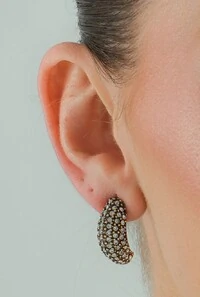 Brinco Cristais em Banho Ouro Vintage