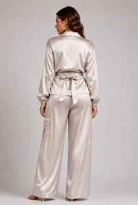 Conjunto em Cetim com Amarração