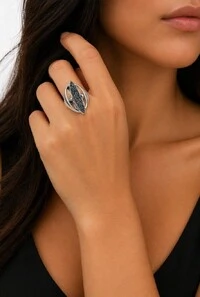 Anel Drusa em Banho Prata