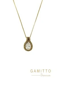 Colar Cristais em Banho Ouro Vintage