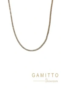 Colar Cristais em Banho Ouro