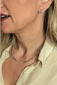 Kit Colar e Brinco em Banho Prata