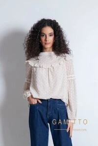 Blusa Mangas Bufantes